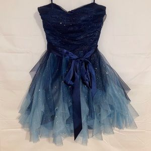 Blue Ombré Short Cut Dress
